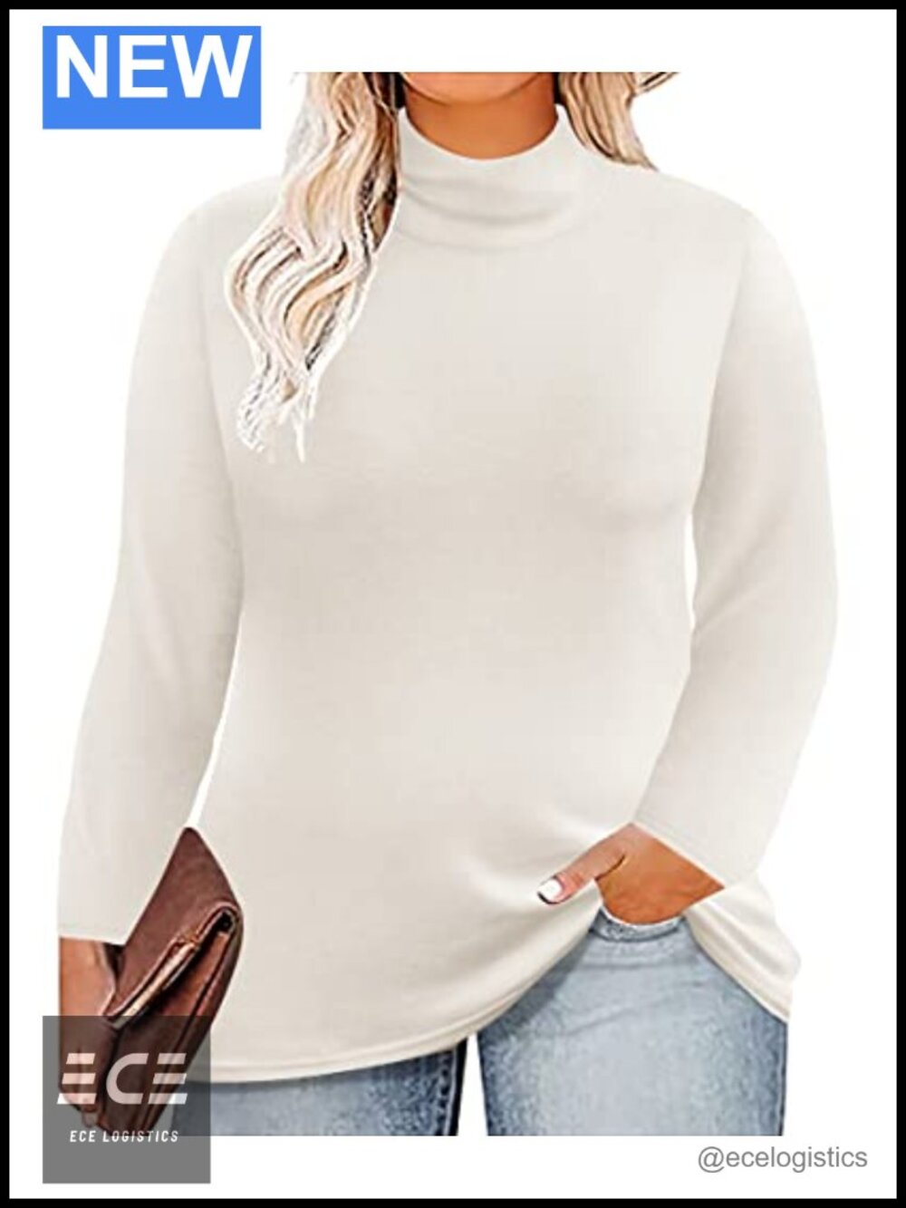 Women's Plus Size Mock Neck Long Sleeve Tunic Top Pullover Fall Winter